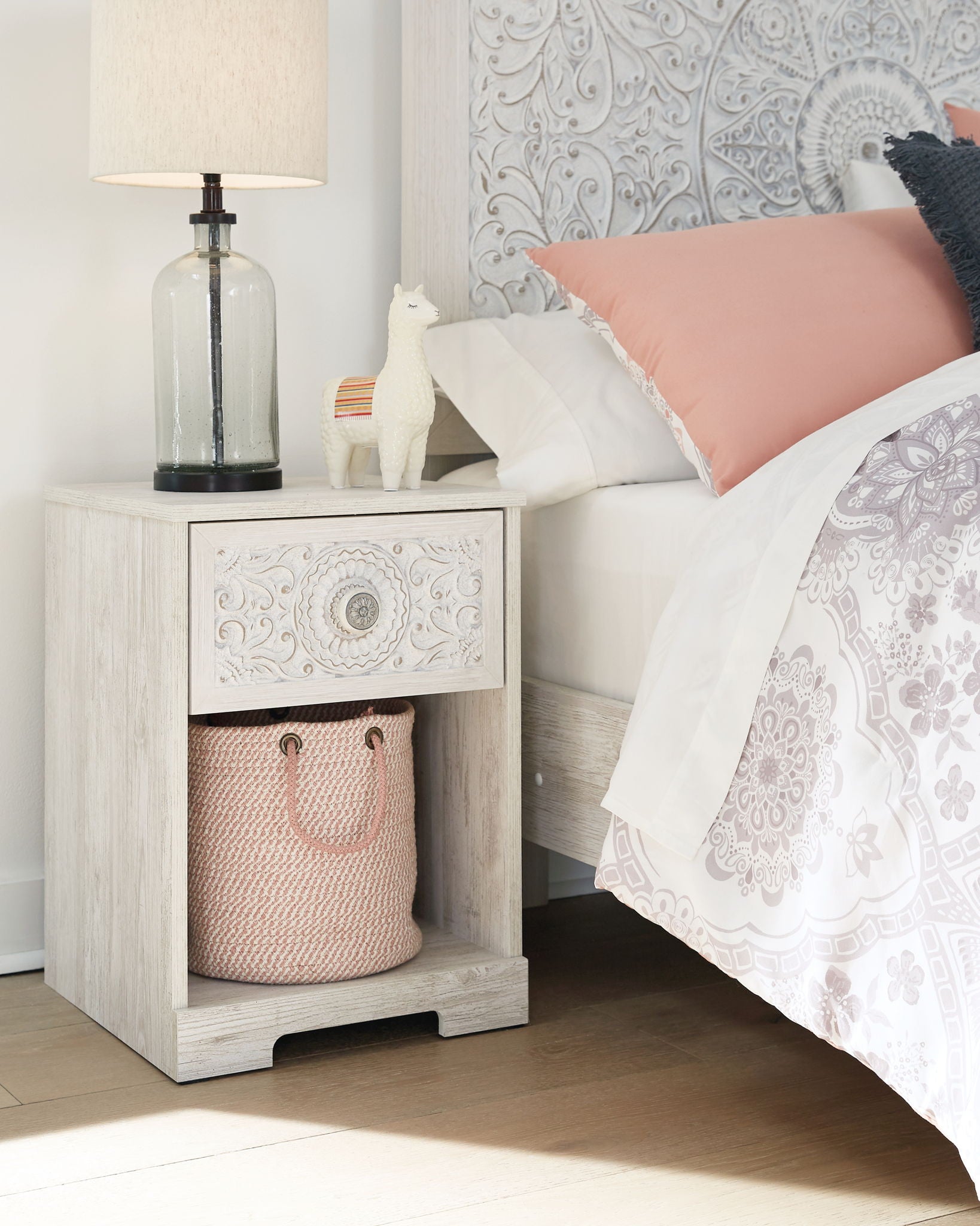 Paxberry - Whitewash - One Drawer Night Stand - Open Cubby - Urban Living Furniture (Los Angeles, CA)