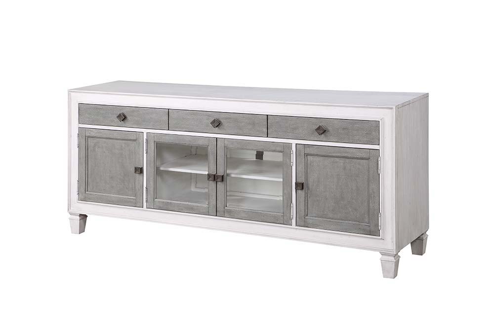 Katia - TV Stand - Rustic Gray & White Finish - Urban Living Furniture (Los Angeles, CA)