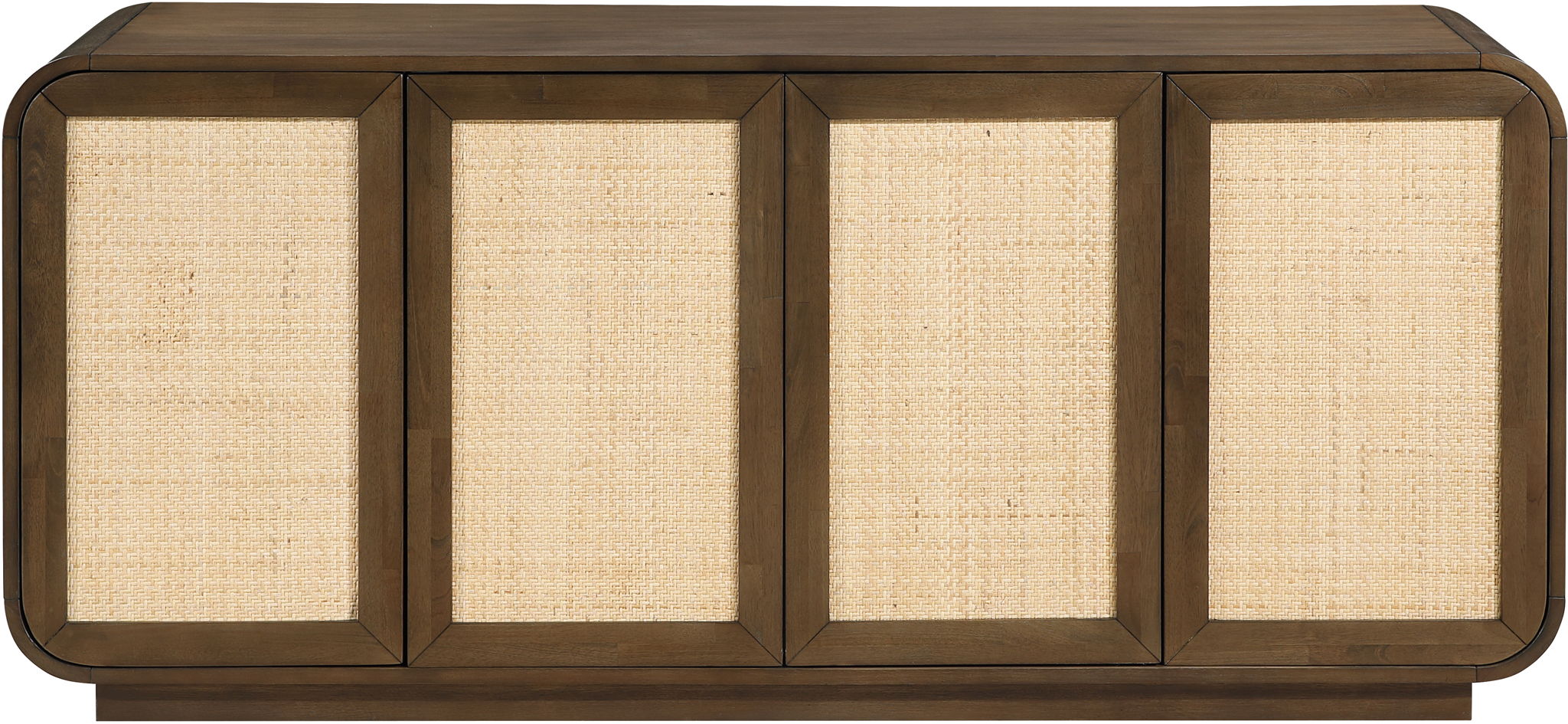 Windsor - Solid Wood And Brown Cane Sideboard / Buffet - Brown