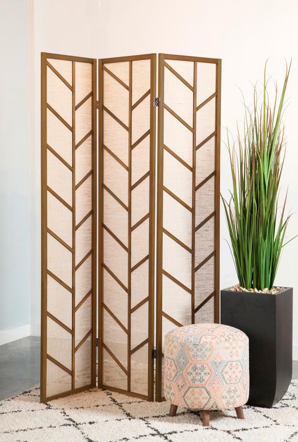 Mila - 3-Panel Room Divider Folding Shoji Screen - Walnut - Urban Living Furniture (Los Angeles, CA)