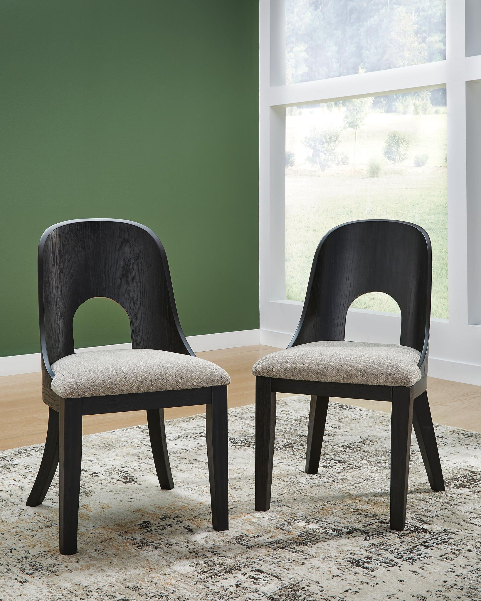 Rowanbeck - Dining Upholstered Side Chair (Set of 2) - Gray / Black - Urban Living Furniture (Los Angeles, CA)