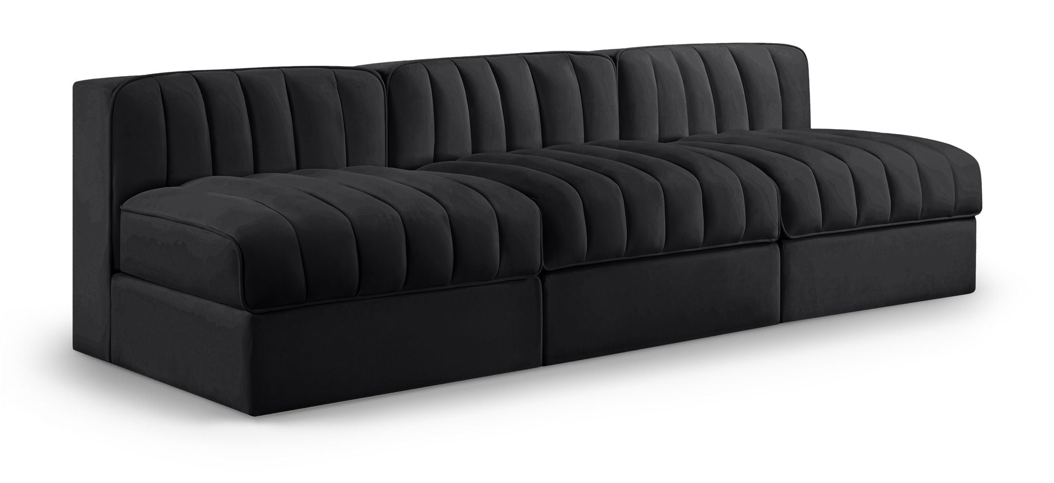 Rummi - Velvet Performance Fabric Upholstered 3 Piece Modular Armless Sofa - Urban Living Furniture (Los Angeles, CA)