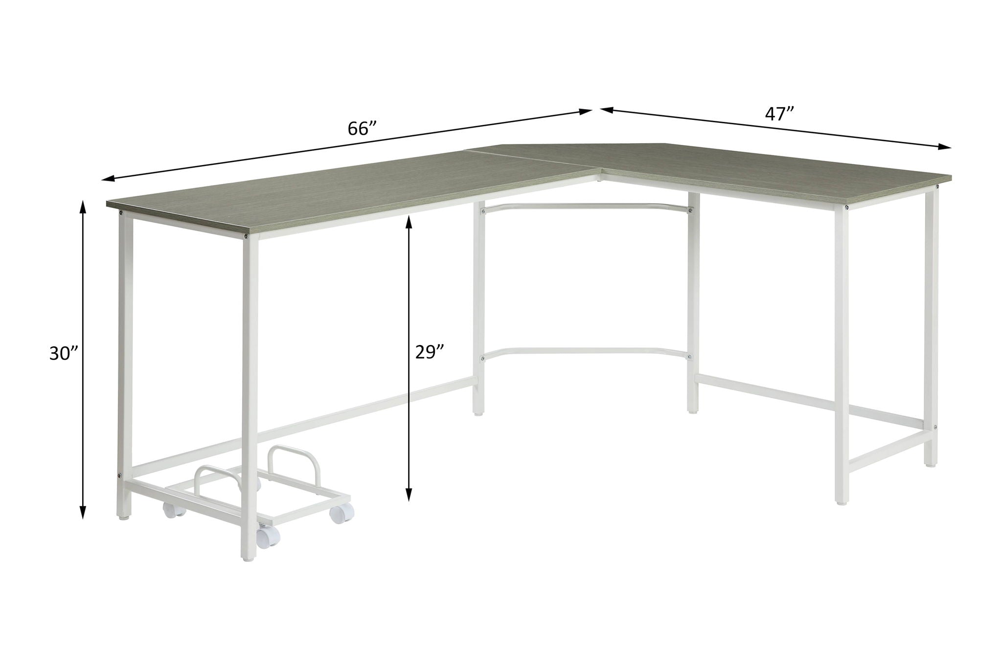 Bambina - Computer Desk - Gray & White - Urban Living Furniture (Los Angeles, CA)