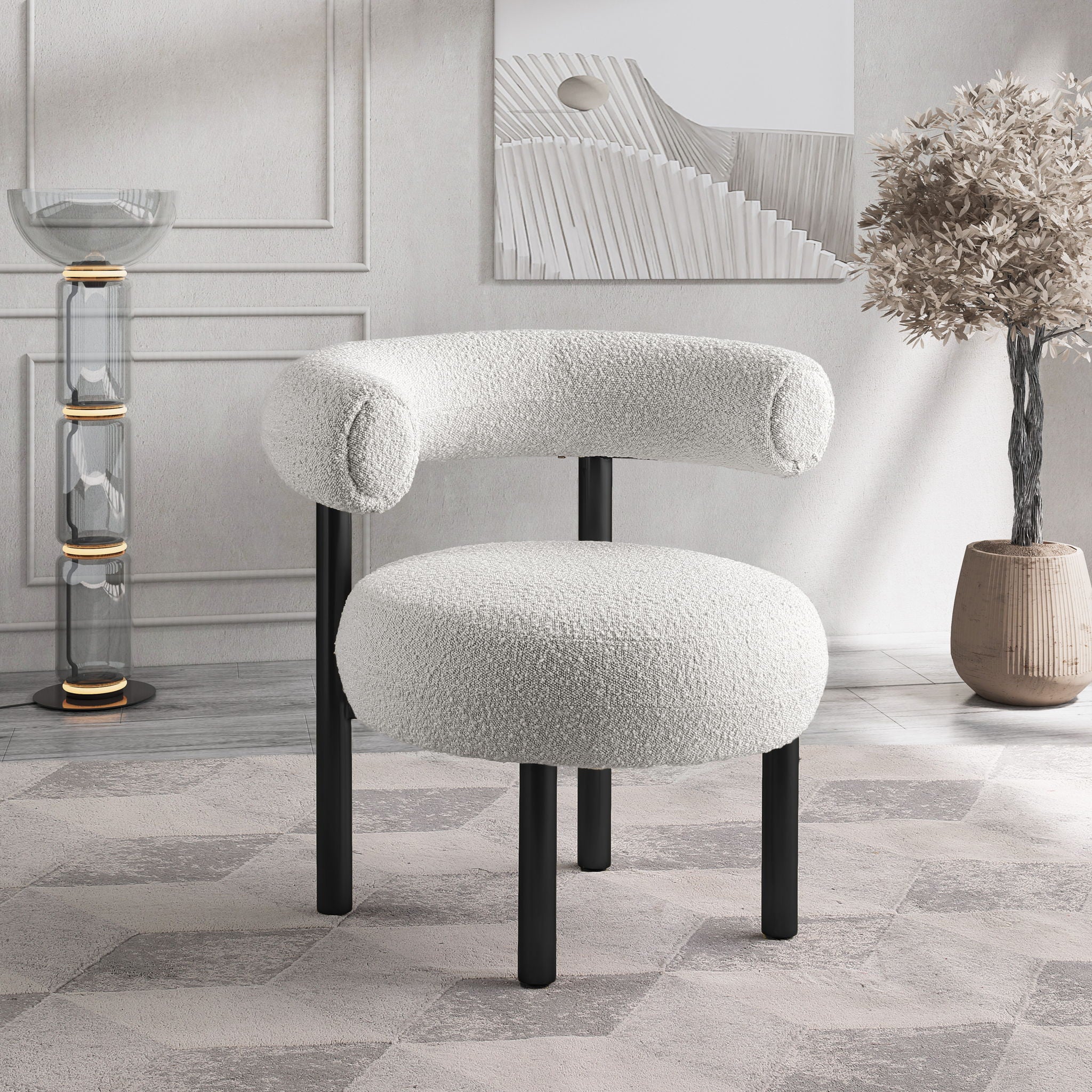 Bordeaux - Boucle Fabric Accent Chair With Black Legs - Urban Living Furniture (Los Angeles, CA)
