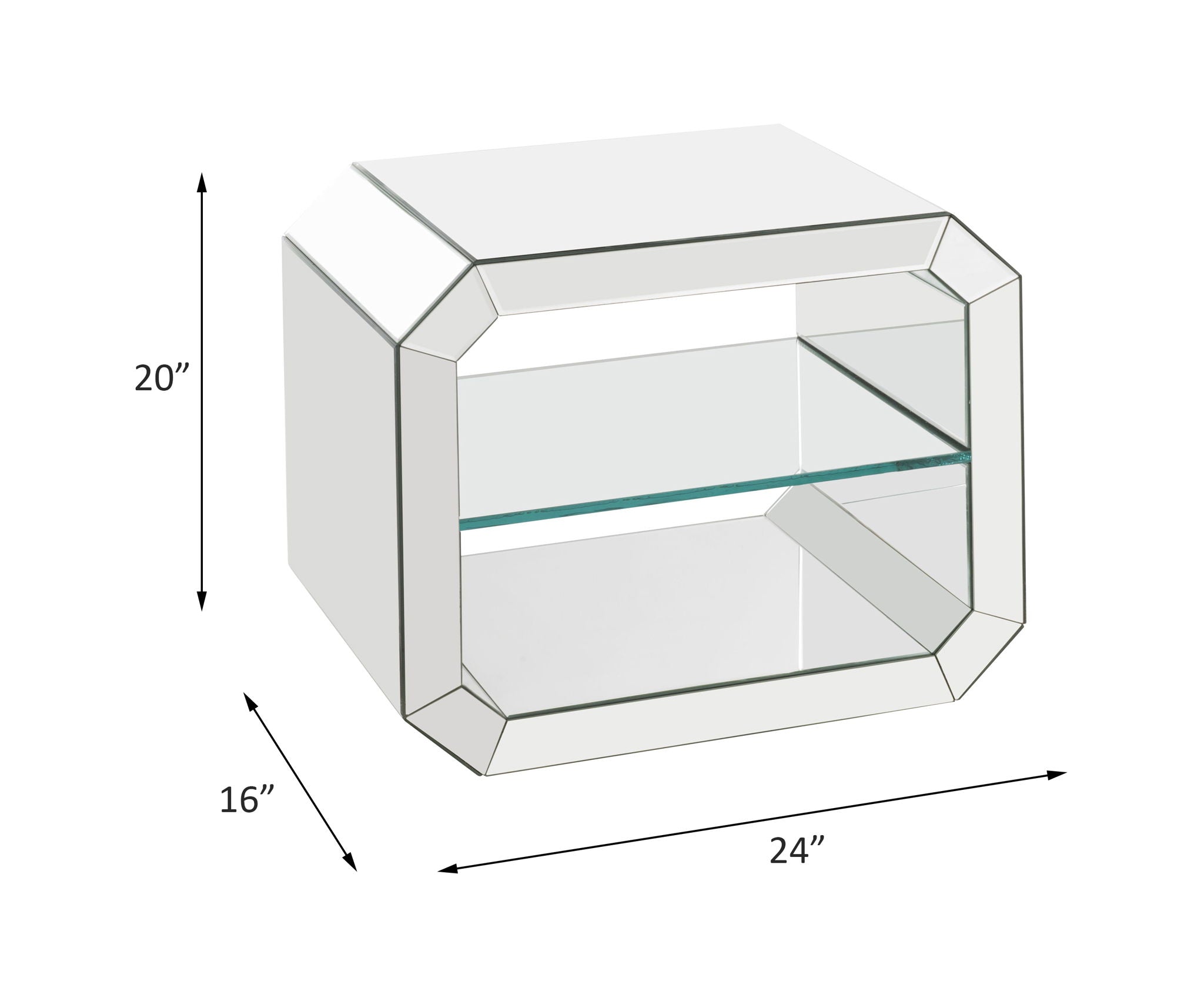 Dominic - 20" Accent Table - Mirrored - Urban Living Furniture (Los Angeles, CA)