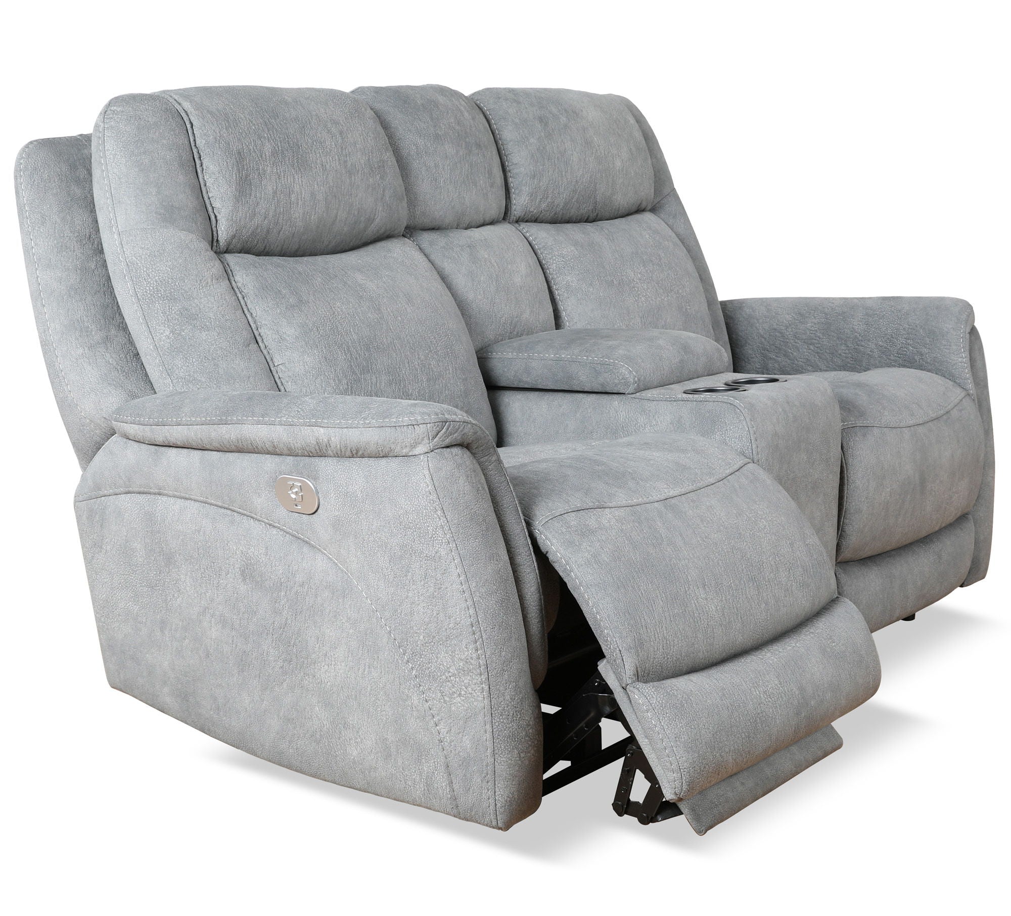 Linus - Zero Gravity Power Reclining Console Loveseat - Hudson Gray - Urban Living Furniture (Los Angeles, CA)