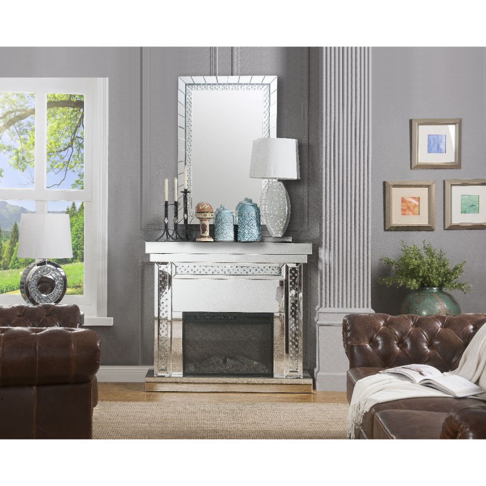 Nysa - 42" Fireplace - Mirrored & Faux Crystals - Urban Living Furniture (Los Angeles, CA)