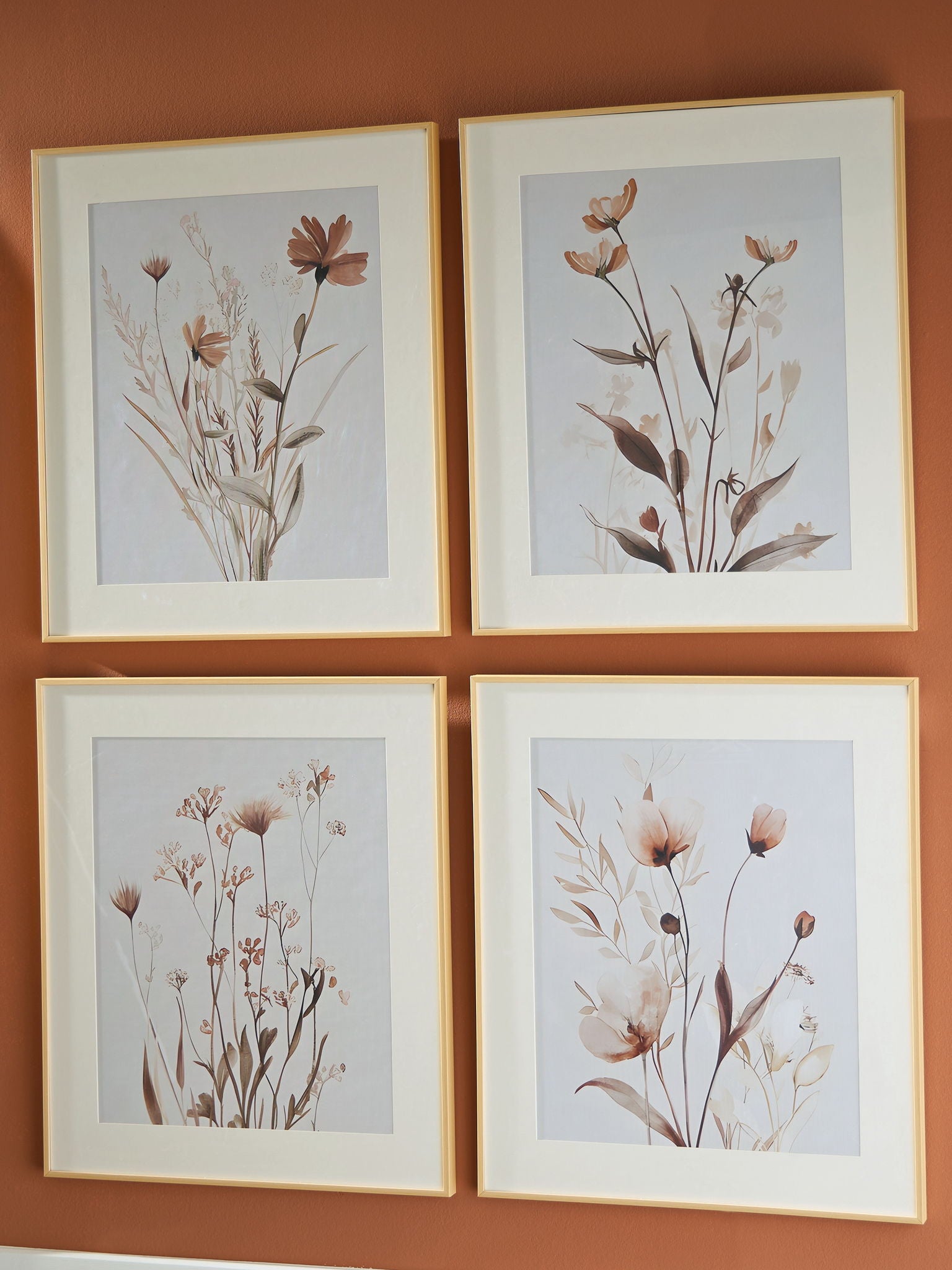 Chettings - Beige / Gray / Blush - Wall Art Set (Set of 4) - Urban Living Furniture (Los Angeles, CA)