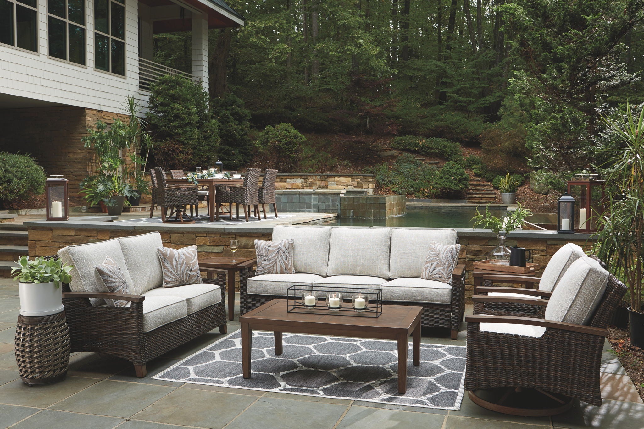 Paradise Trail - Medium Brown - 3 Pc. - Lounge Set - Urban Living Furniture (Los Angeles, CA)