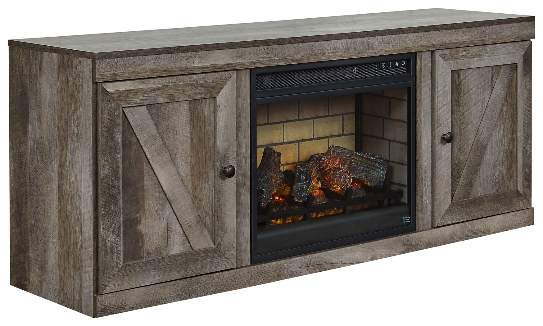 Wynnlow - TV Stand With Faux Firebrick Fireplace Insert - Gray - Urban Living Furniture (Los Angeles, CA)