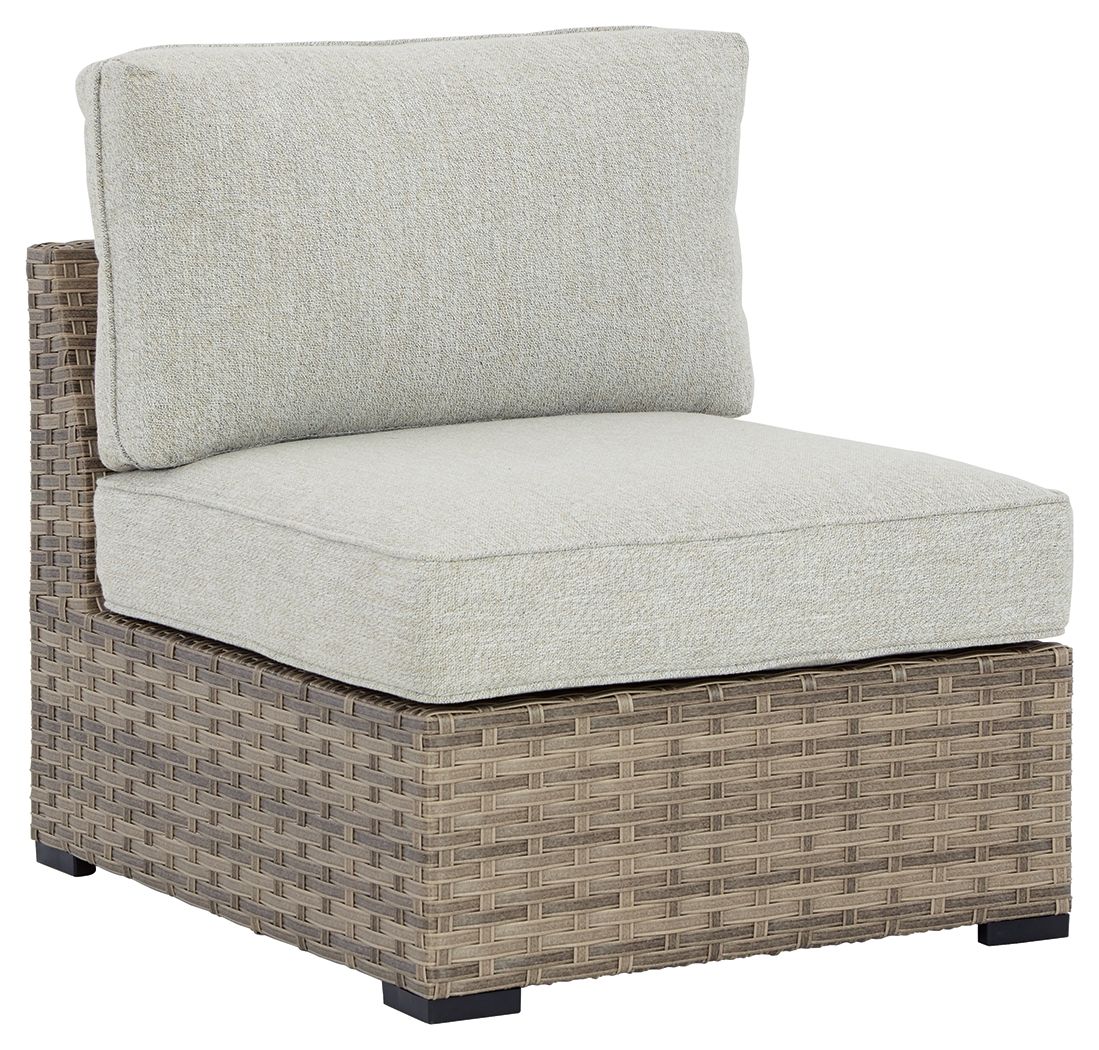 Calworth - Beige - Armless Chair w/Cushion (Set of 2) - Urban Living Furniture (Los Angeles, CA)