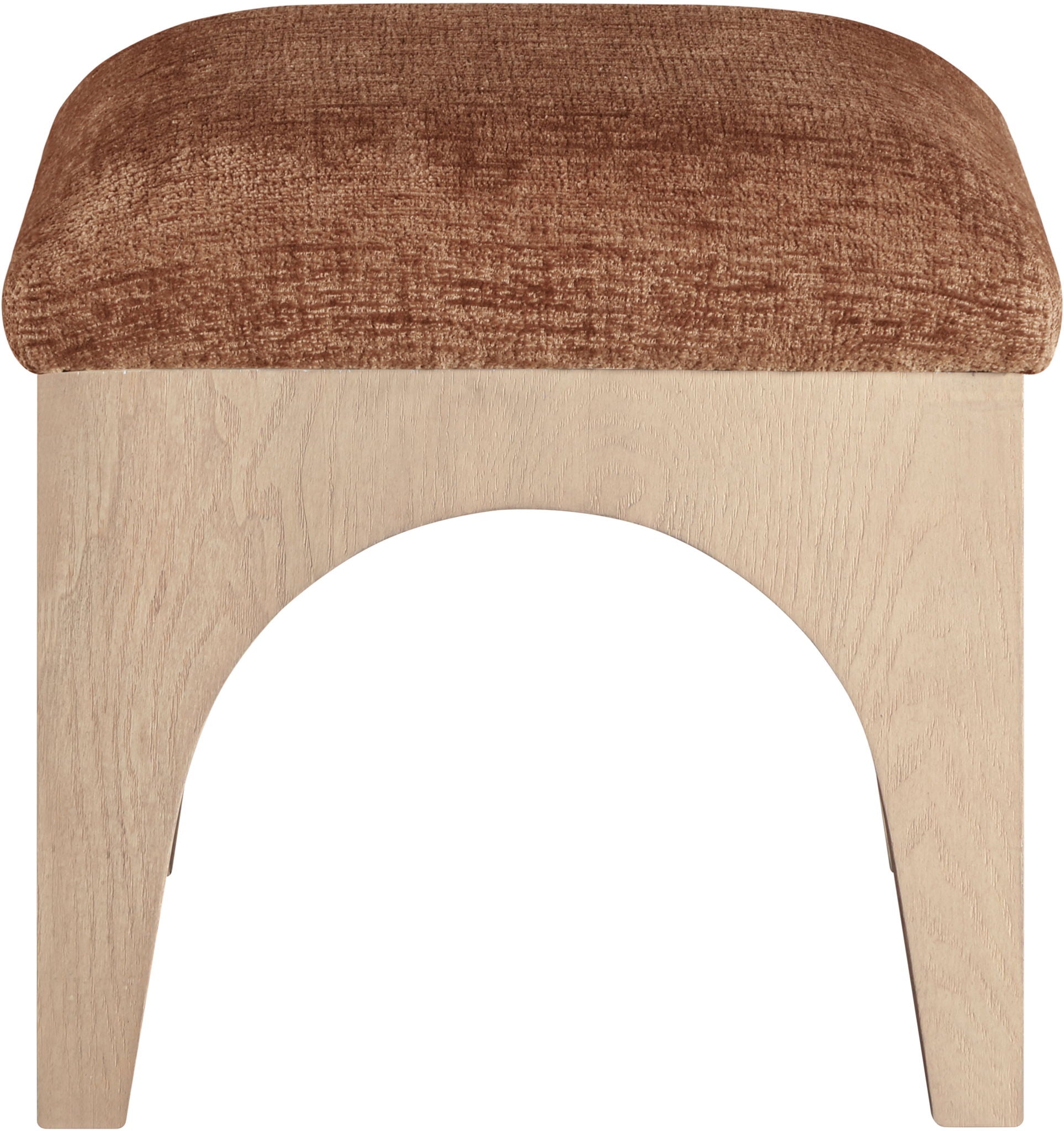 Lawson - Chenille Fabric Ottoman - Natural Base