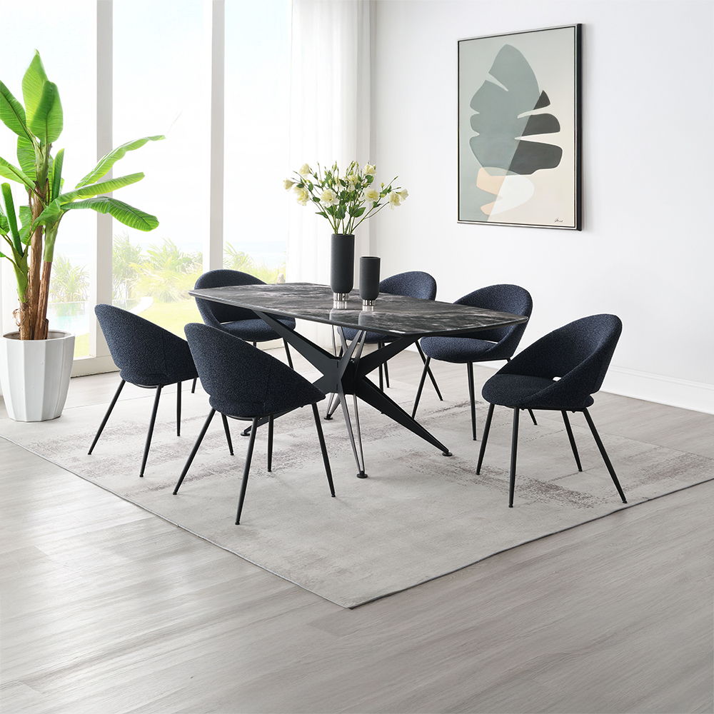 Klaus - Dining Table - Crystal Tempered Glass Top & Black Finish - Urban Living Furniture (Los Angeles, CA)