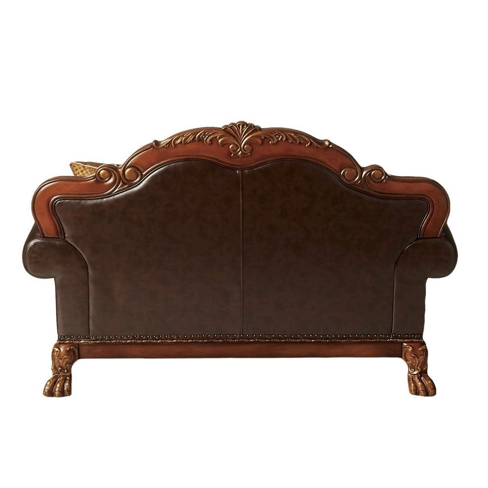 Dresden - Loveseat - Brown PU & Chenille, Cherry Oak - Urban Living Furniture (Los Angeles, CA)