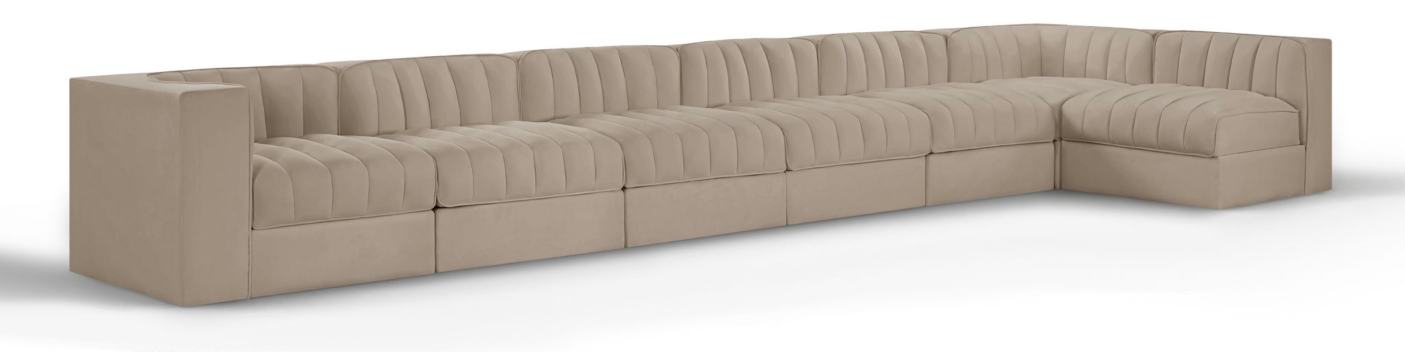 Rummi - Velvet Performance Fabric Upholstered 7 Piece Modular Sectional, L-Shaped (Right) - Urban Living Furniture (Los Angeles, CA)