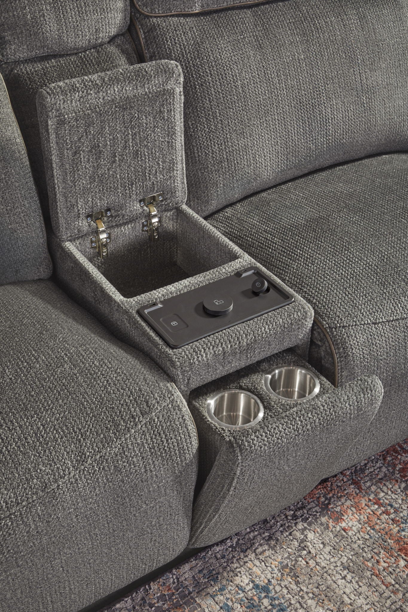 Alpine - Tilt Console With 3-Way Wireless Charger - Midnight - Urban Living Furniture (Los Angeles, CA)