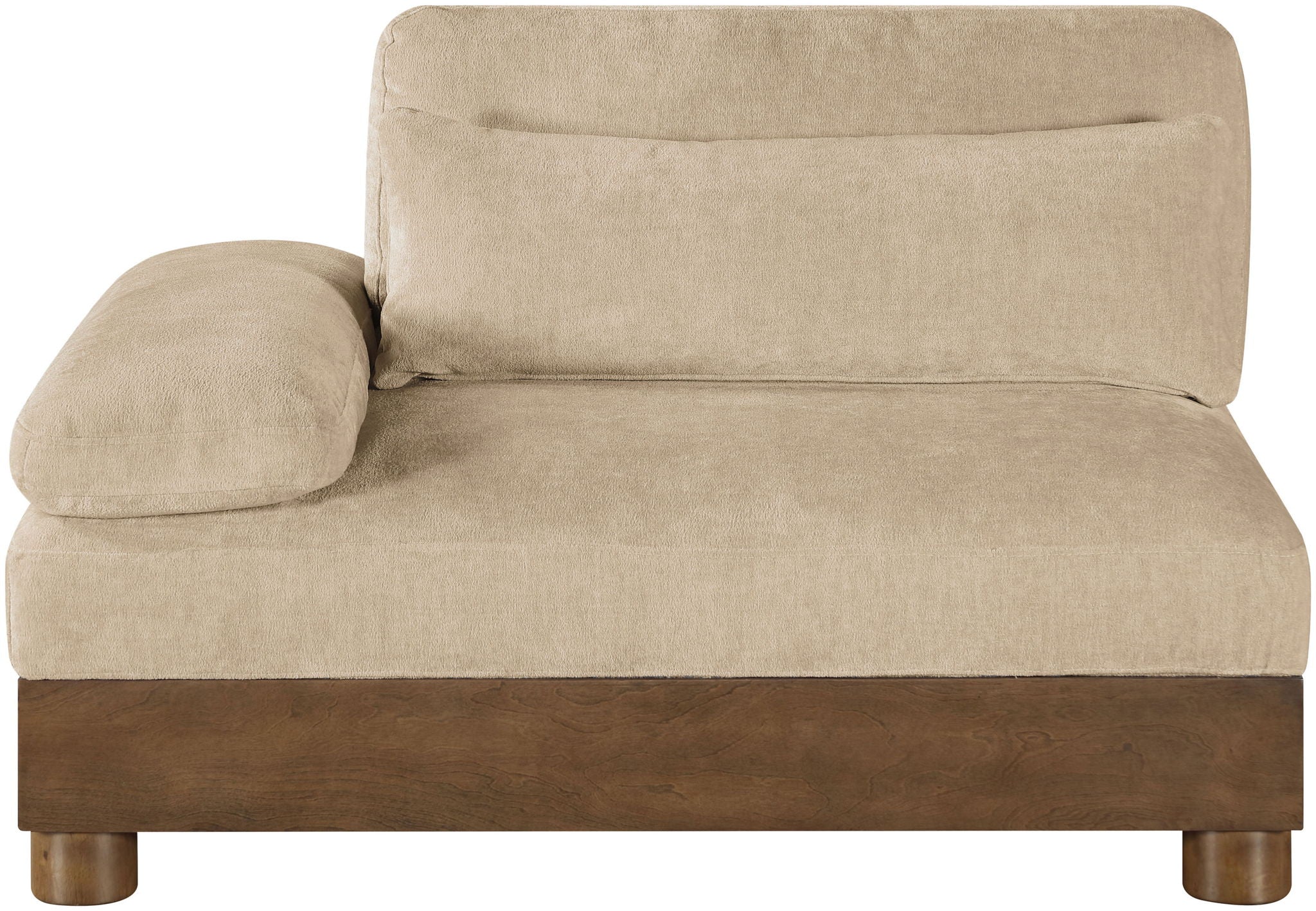Turin - Chenille Fabric Upholstered Modular Arm Chair - Walnut Base - Urban Living Furniture (Los Angeles, CA)