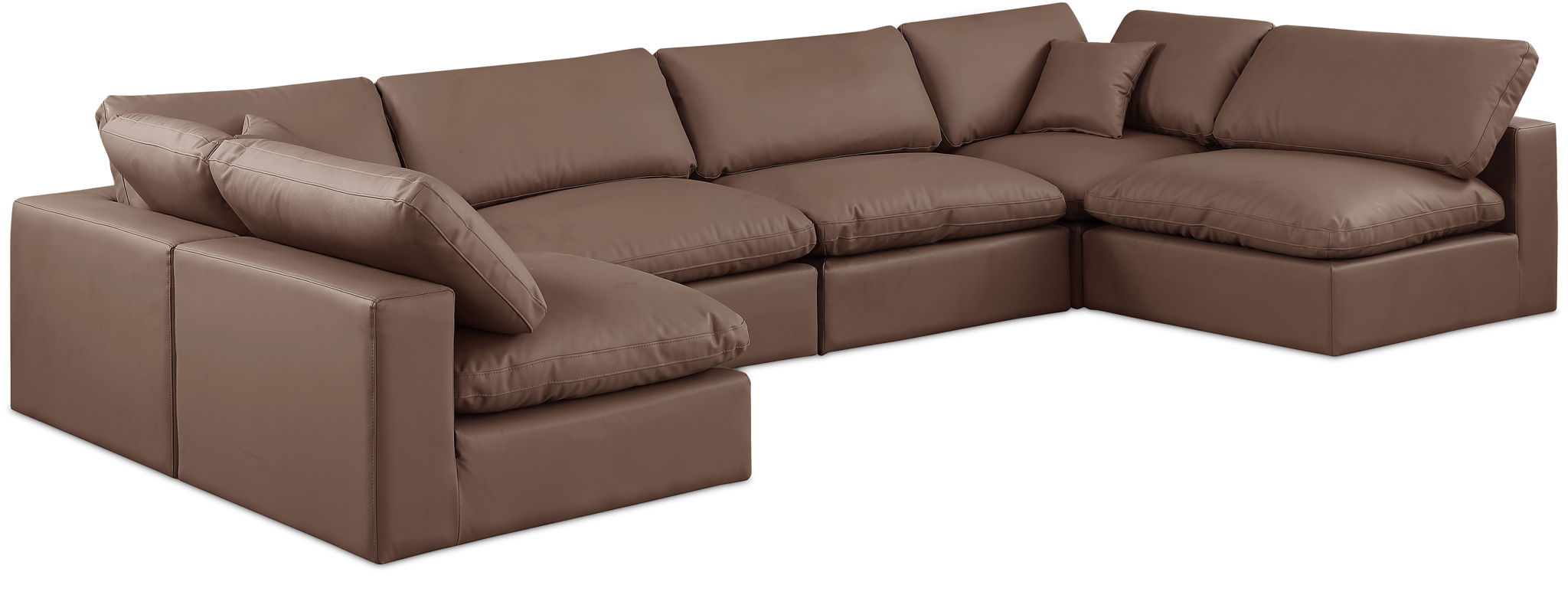 Comfy - 6 Piece Faux Leather Modular Armless Sectional - Urban Living Furniture (Los Angeles, CA)