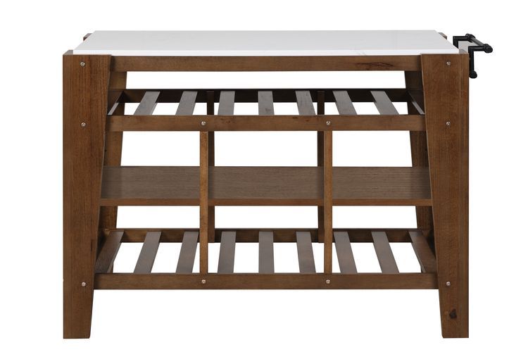 Alaroa - Kitchen Island - Marble & Rustic Brown Finish - Urban Living Furniture (Los Angeles, CA)