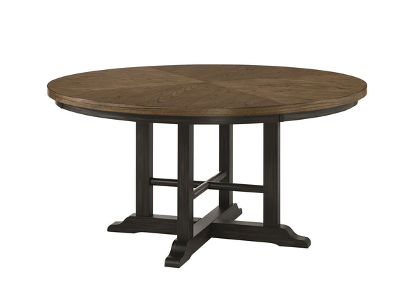 Hilara - Round Dining Table - Charcoal / Nutmeg