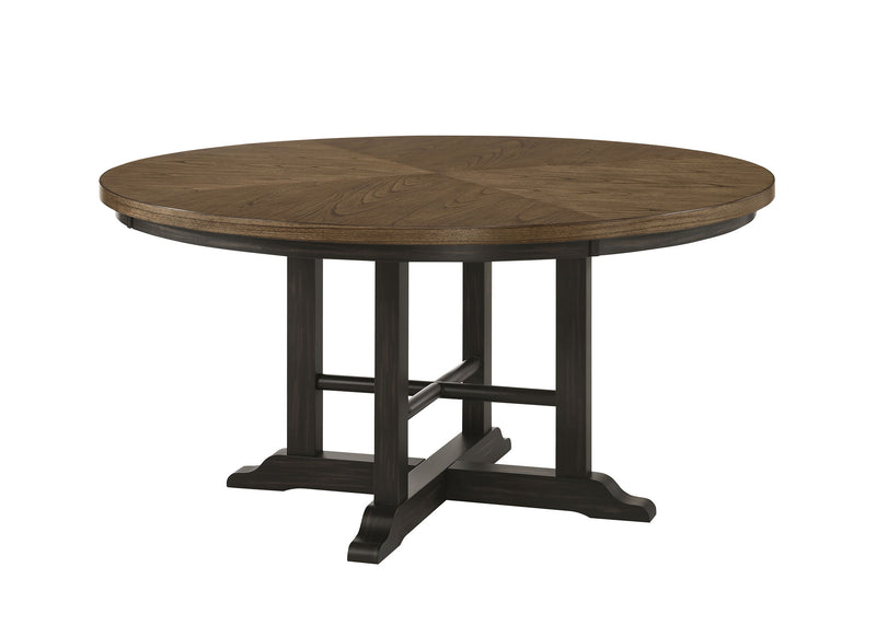 Hilara - Round Dining Table - Charcoal / Nutmeg