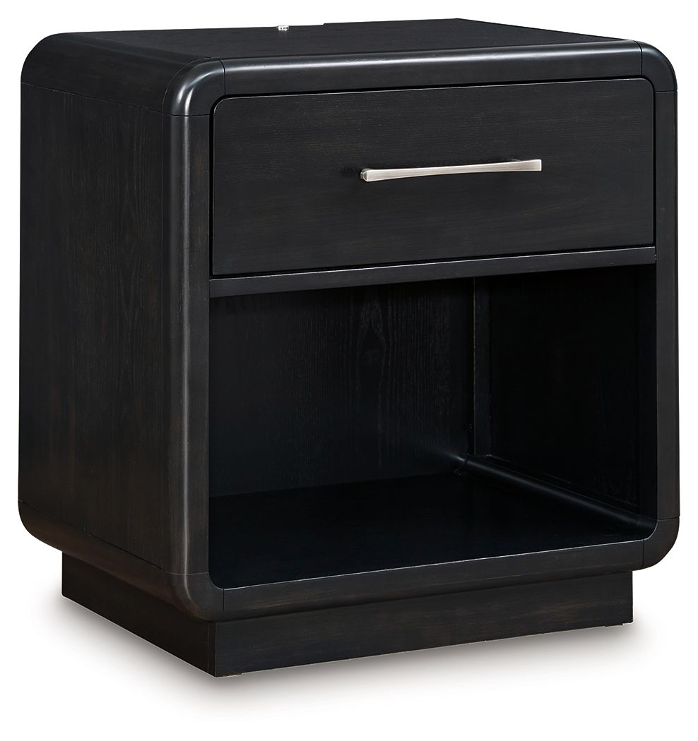 Rowanbeck - Black - One Drawer Night Stand - Urban Living Furniture (Los Angeles, CA)