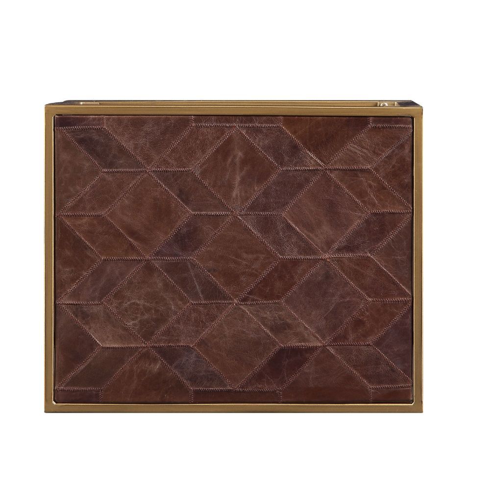 Genevieve - End Table - Retro Brown Top Grain Leather - Urban Living Furniture (Los Angeles, CA)