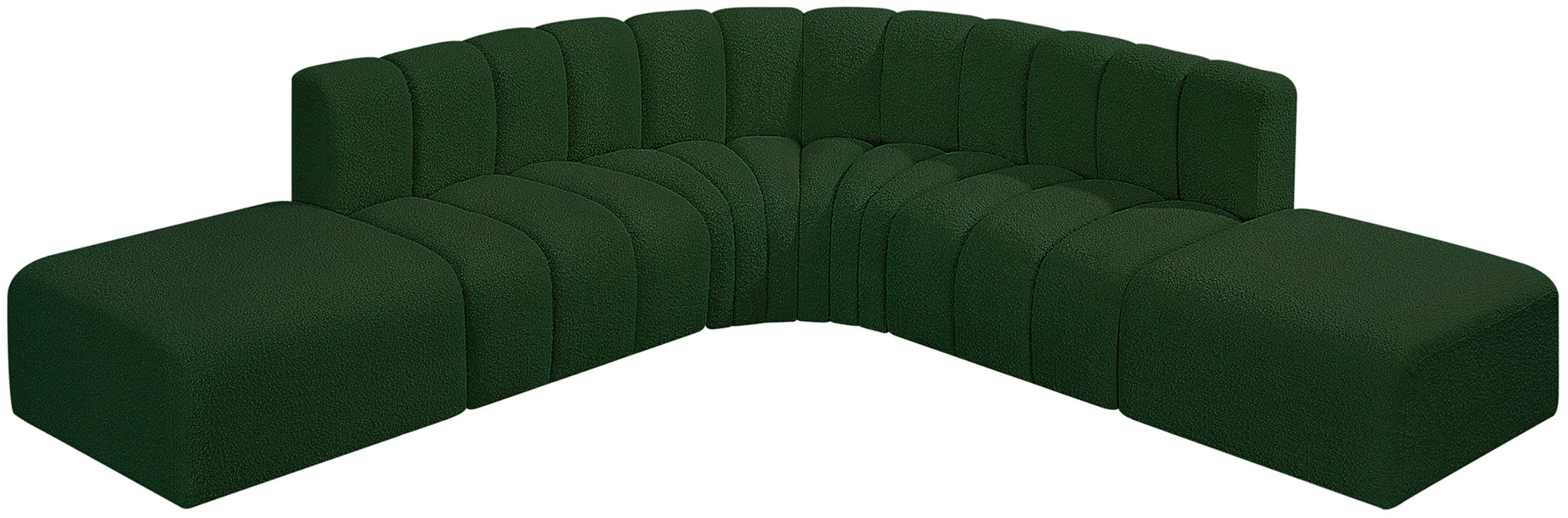 Arc - Boucle Fabric 6 Piece Corner Modular Sofa