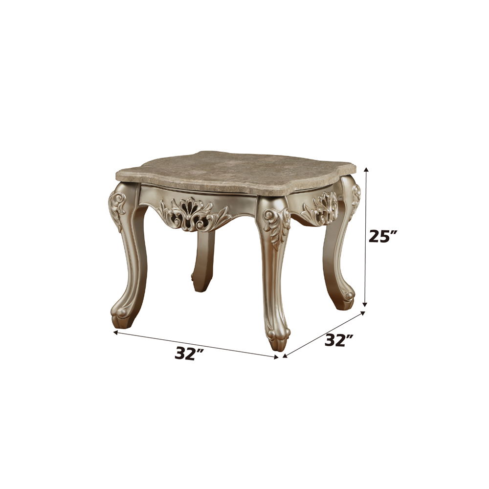 Ranita - End Table - Marble Top & Champagne - Urban Living Furniture (Los Angeles, CA)