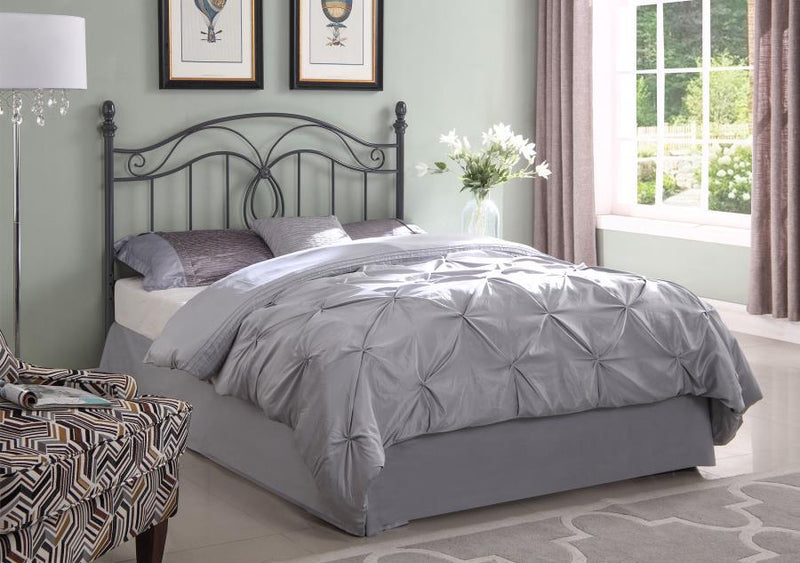 Evan - Metal Queen Or Full Open Frame Headboard - Dark Gray