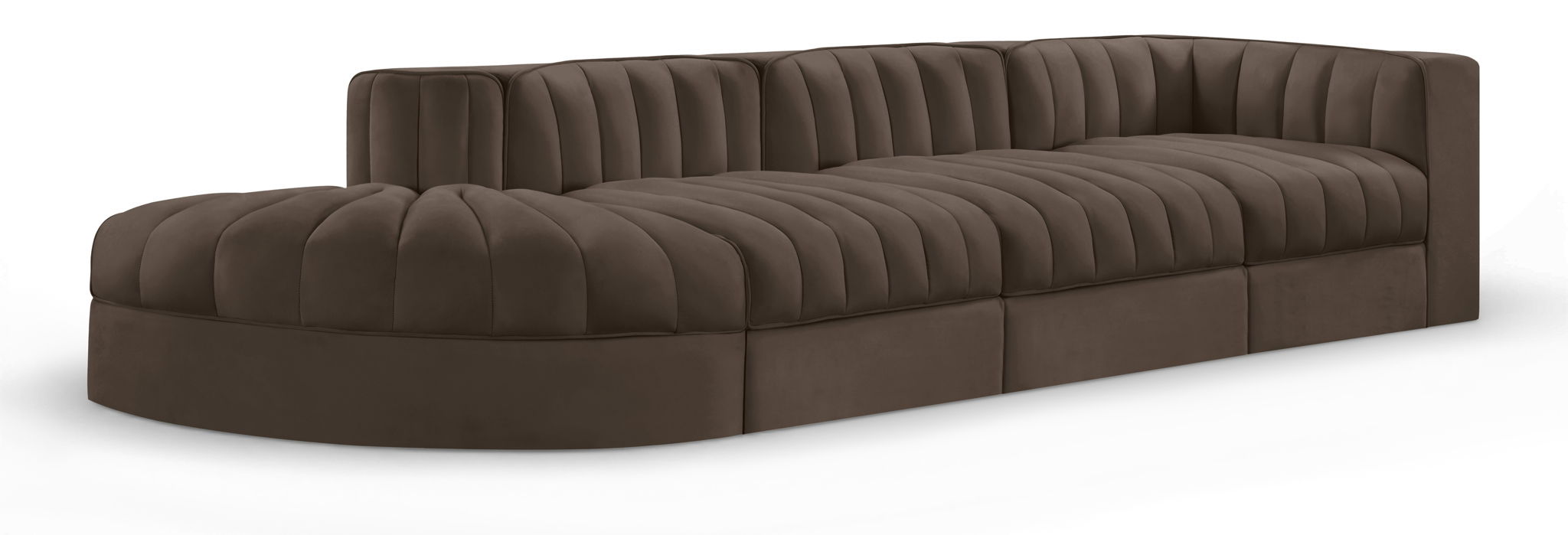 Rummi - Velvet Performance Fabric Upholstered 4 Piece Modular Sectional With Reverse Corner Chair - Urban Living Furniture (Los Angeles, CA)