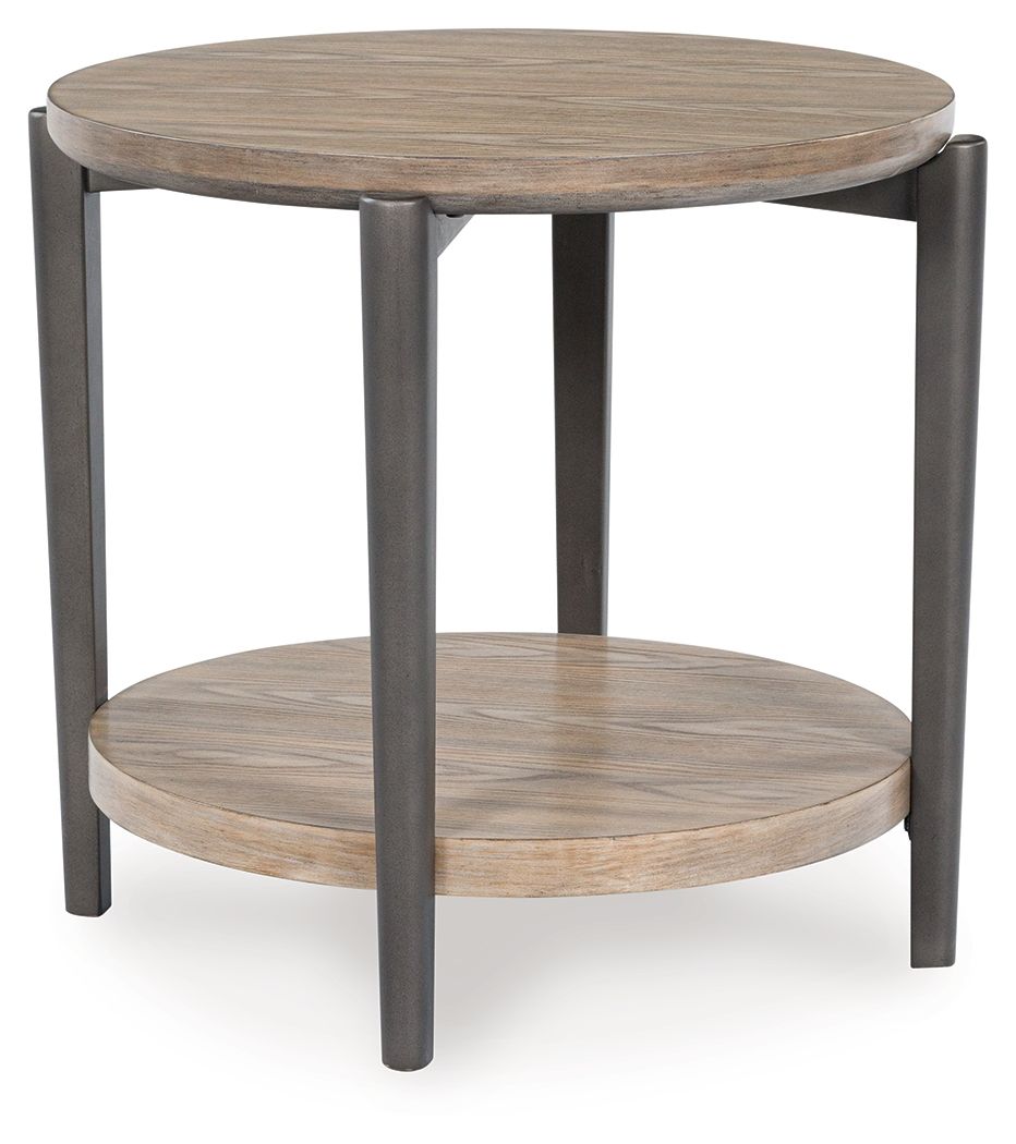 Dyonton - Light Grayish Brown - Round End Table - Urban Living Furniture (Los Angeles, CA)