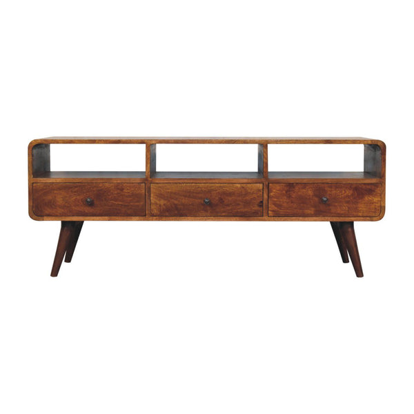 Trio Curved Media Unit - Antique Bronze