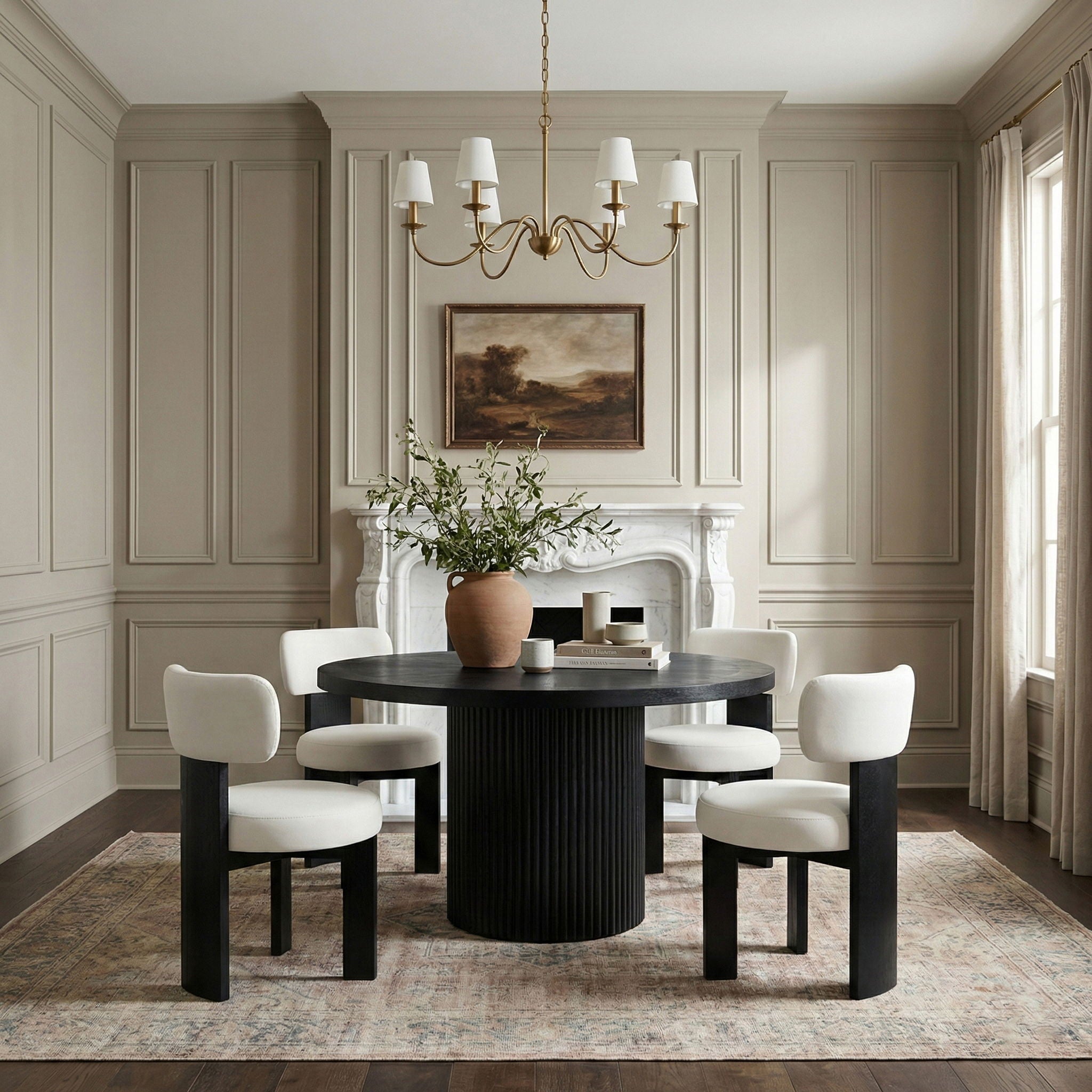 Atelier - Vegan Leather Upholstered Dining Chair (Set of 2) - Black Frame - Urban Living Furniture (Los Angeles, CA)