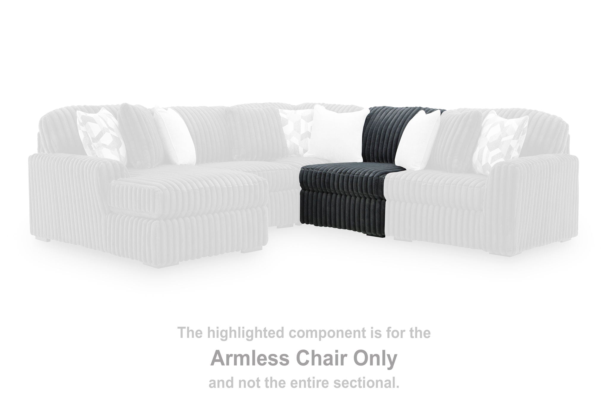Midnight-Madness - Armless Chair - Gunmetal - Urban Living Furniture (Los Angeles, CA)