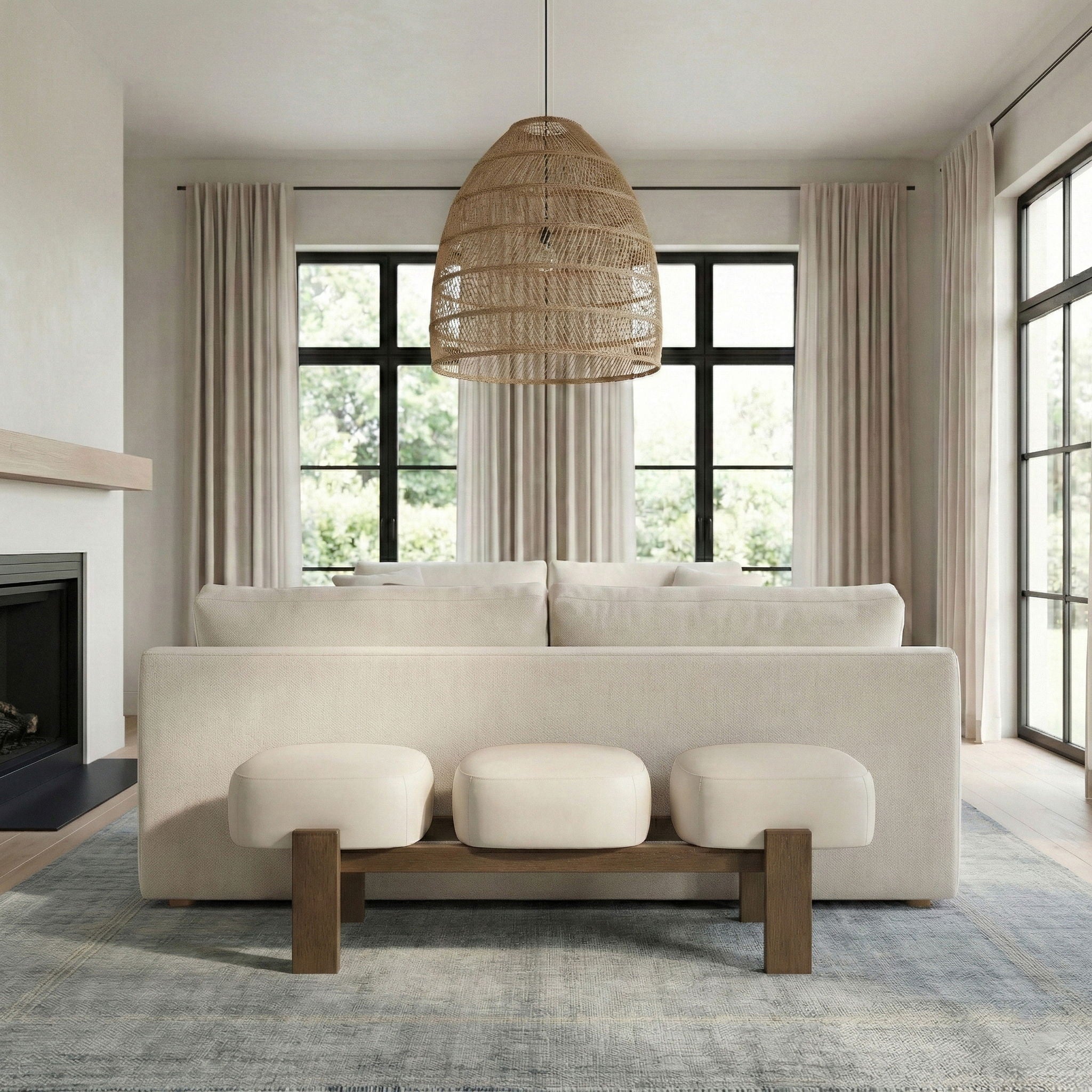 Woodcrest - Vegan Leather Upholstered Bench - Painted Brown Walnut Base - Urban Living Furniture (Los Angeles, CA)