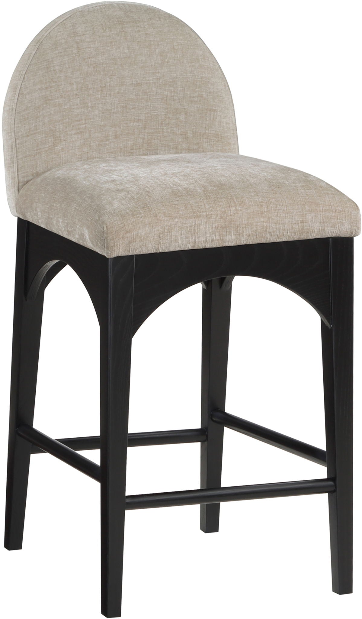 Waldorf - Chenille Stool With Black Legs - Urban Living Furniture (Los Angeles, CA)