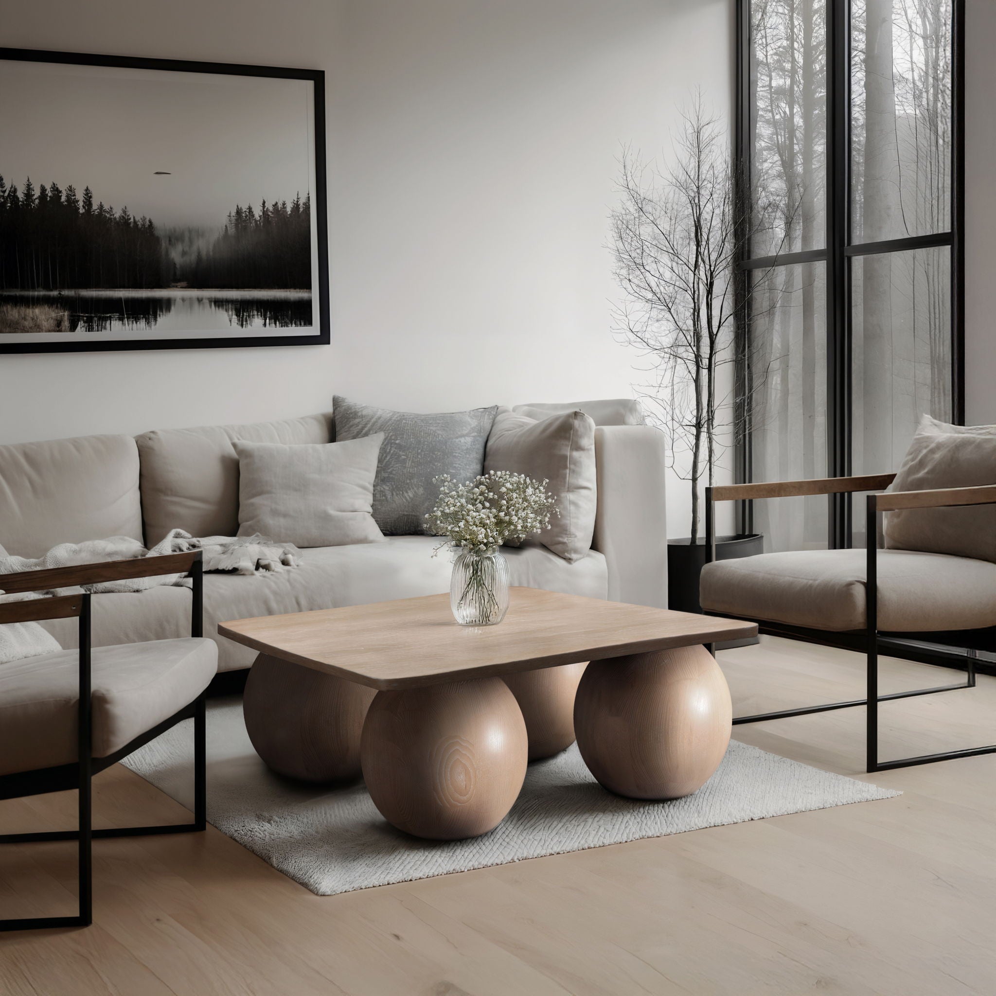 Fitch - Oak Veneer Coffee Table - 4 Legs - Urban Living Furniture (Los Angeles, CA)