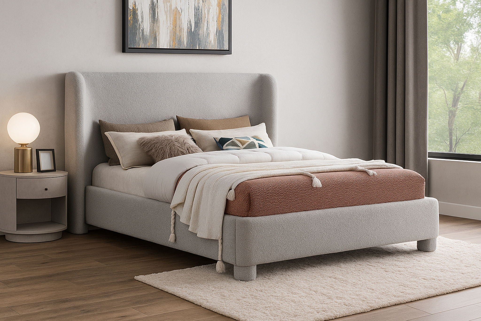 Penny - Boucle Fabric Bed - Urban Living Furniture (Los Angeles, CA)