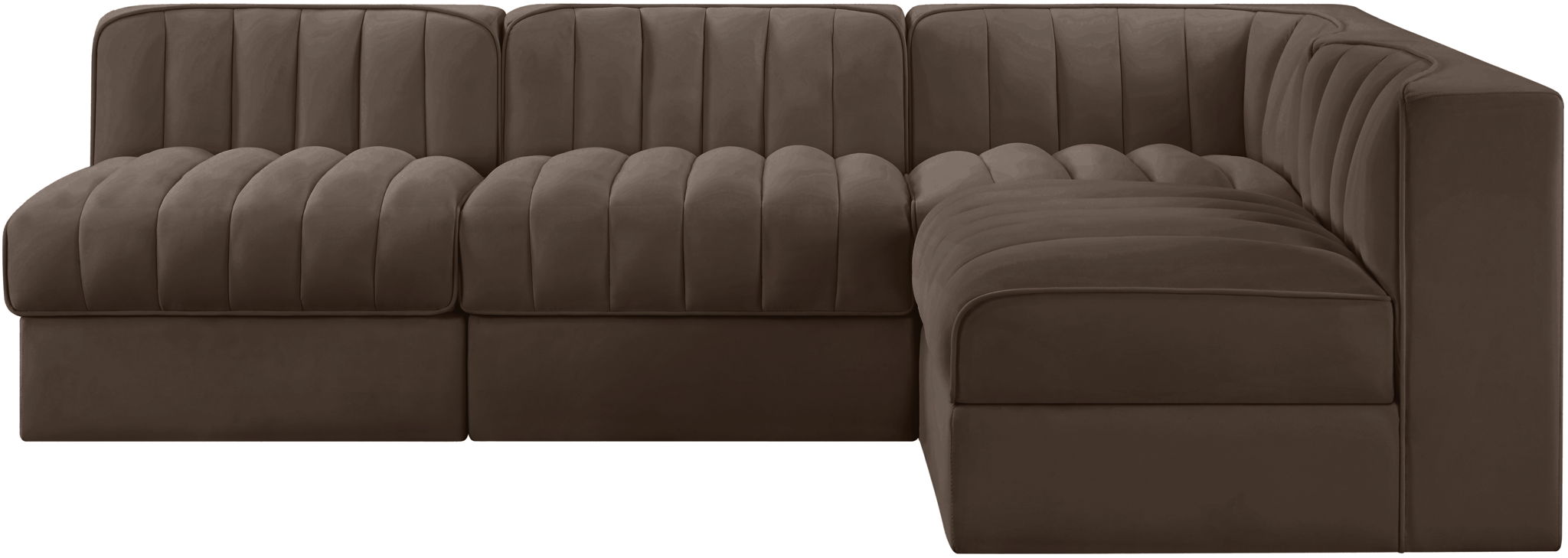Rummi - Armless Velvet Performance Fabric Upholstered 4 Piece Modular Sectional - Urban Living Furniture (Los Angeles, CA)