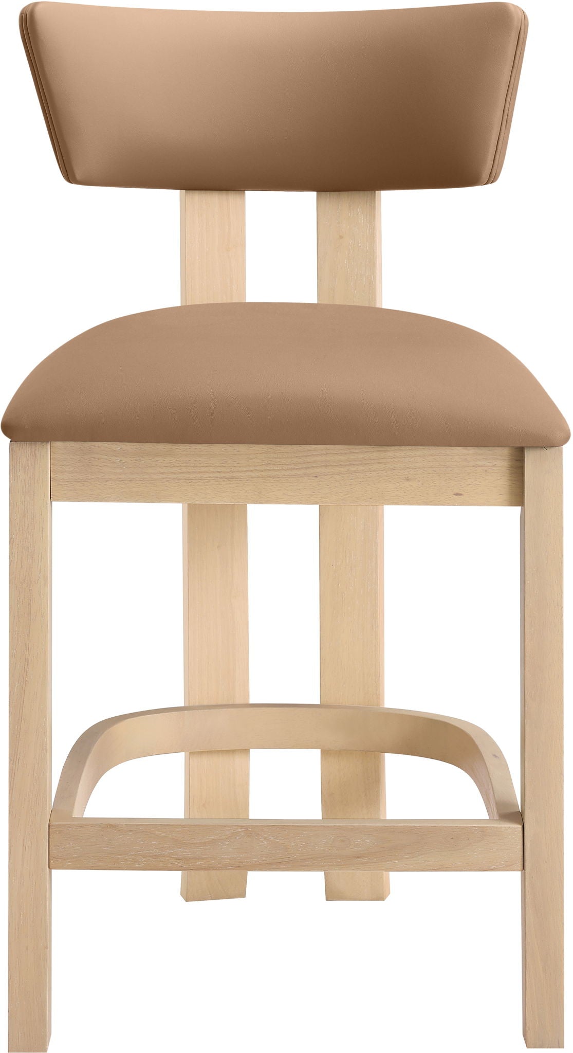 Lavrin - Vegan Leather Counter Stool (Set of 2) - Natural Base