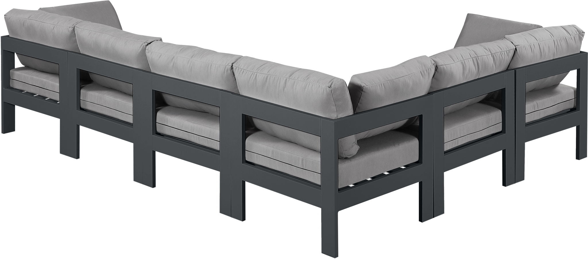 Nizuc - Outdoor Patio 6 Piece Modular Sectional With Gray Frame - Urban Living Furniture (Los Angeles, CA)
