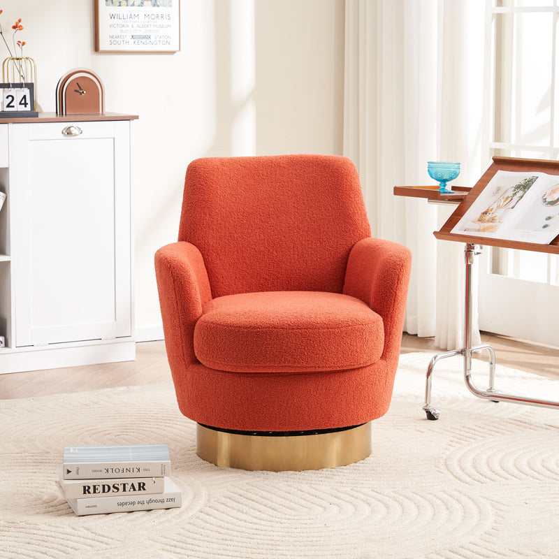 Teddy Swivel Barrel Chair, Swivel Accent Chairs Armchair For Living Room