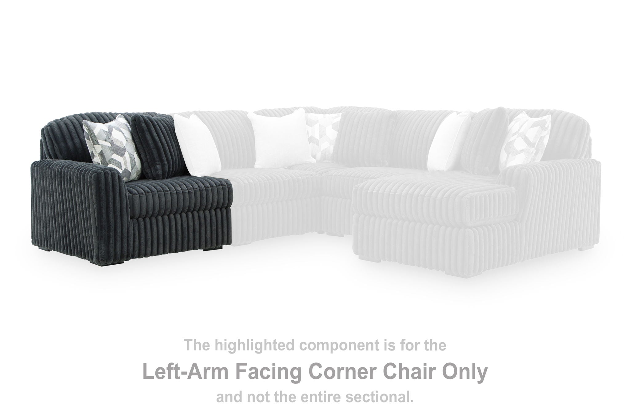 Midnight-Madness - LAF Corner Chair - Gunmetal - Urban Living Furniture (Los Angeles, CA)