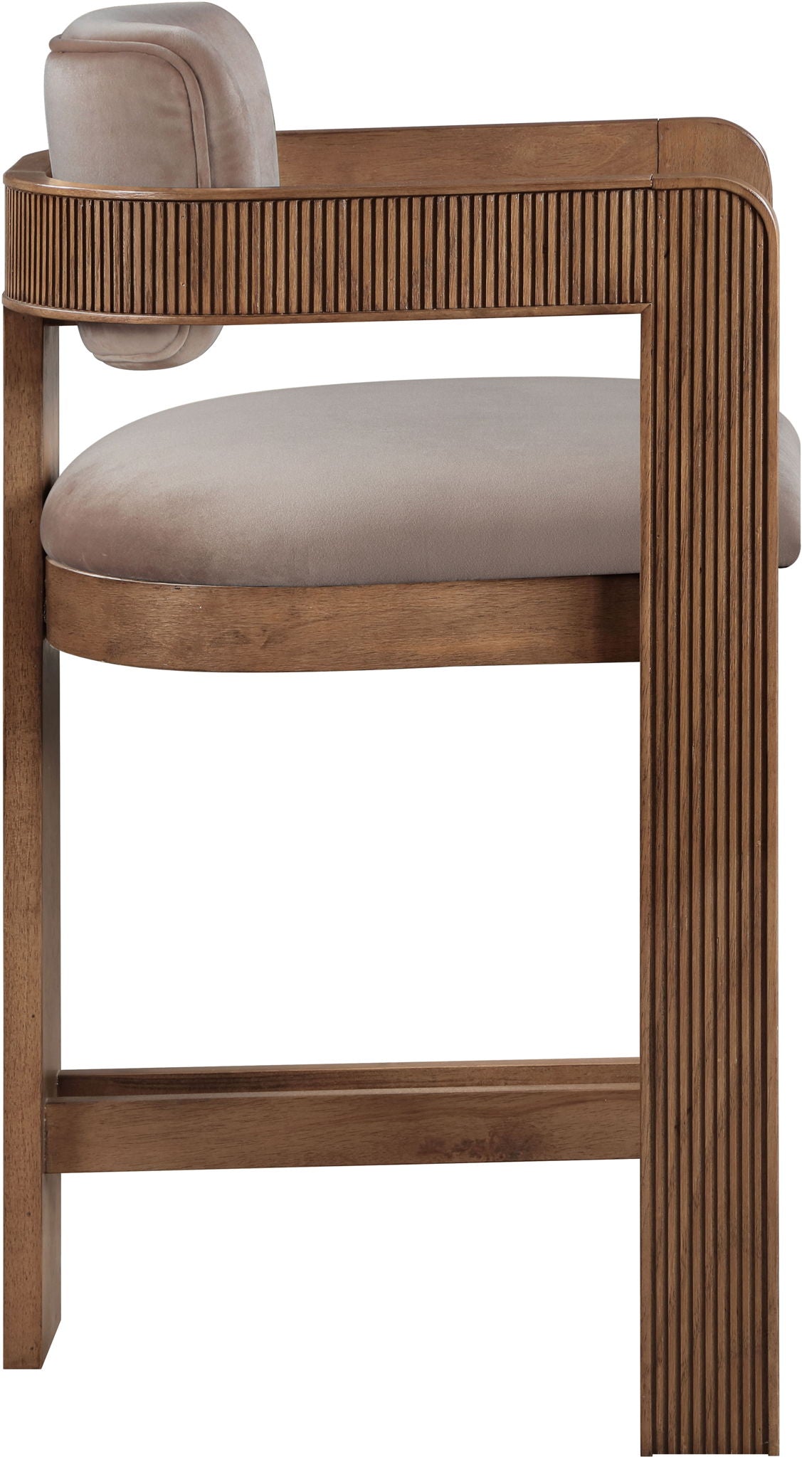 Sacha - Velvet Stool With Brown Base - Urban Living Furniture (Los Angeles, CA)