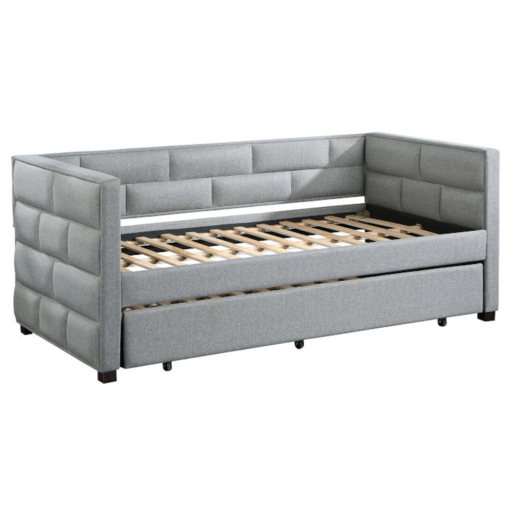 Ebbo - Twin Daybed With Trundle - Gray Fabric - Urban Living Furniture (Los Angeles, CA)