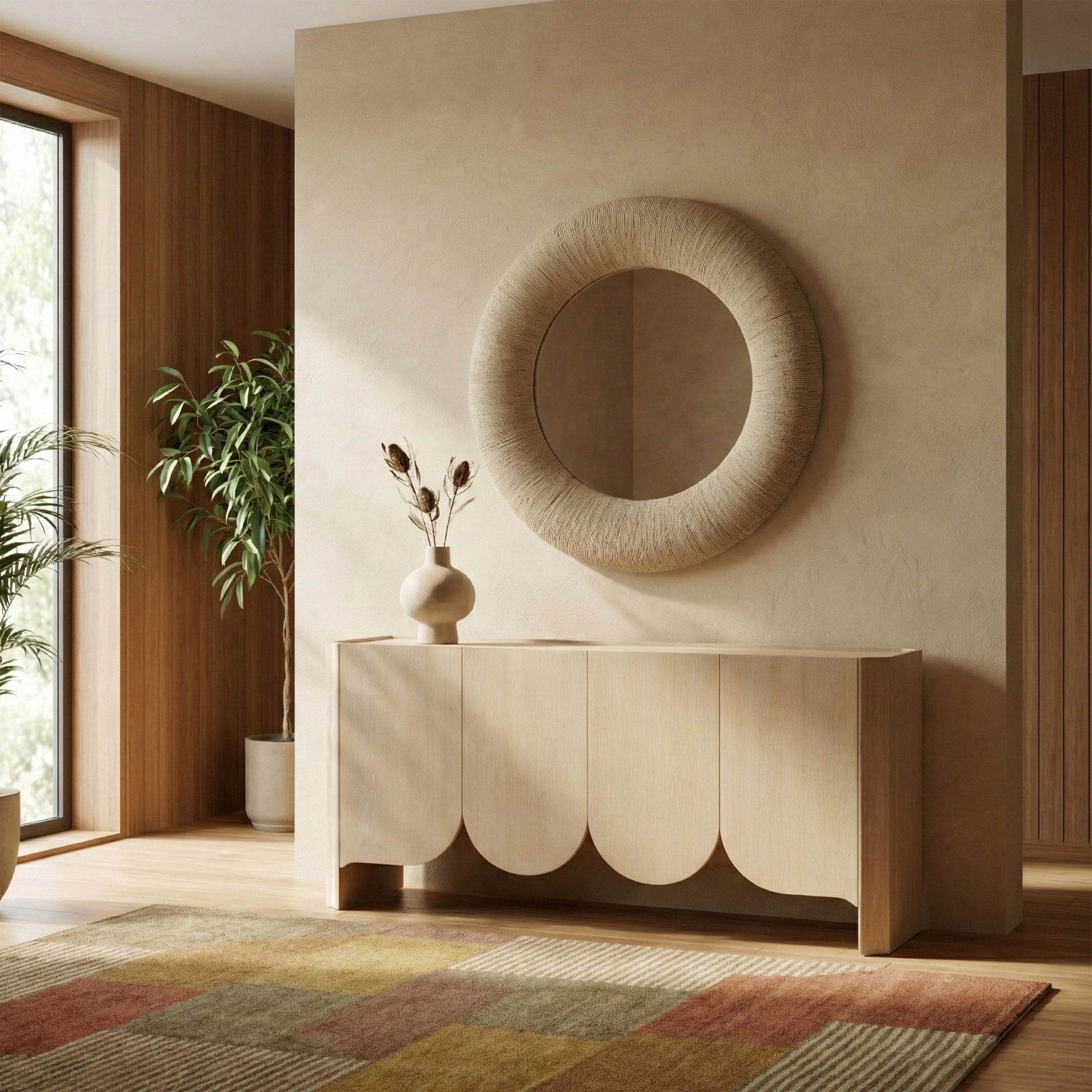 Meadow - Round Jute Rope Framed Mirror - Urban Living Furniture (Los Angeles, CA)