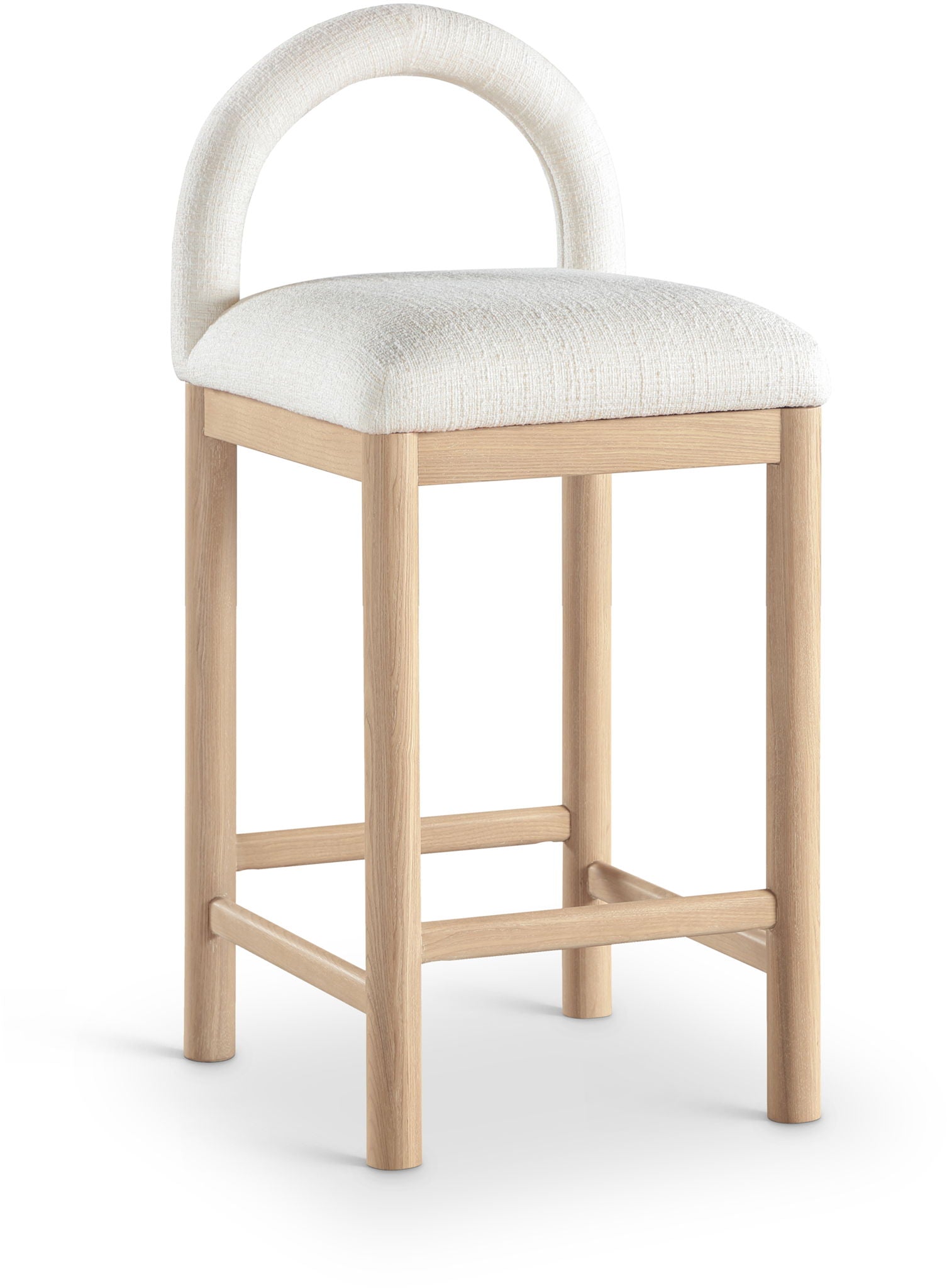 Conrad - Linen Counter Stool With Natural Legs - Urban Living Furniture (Los Angeles, CA)