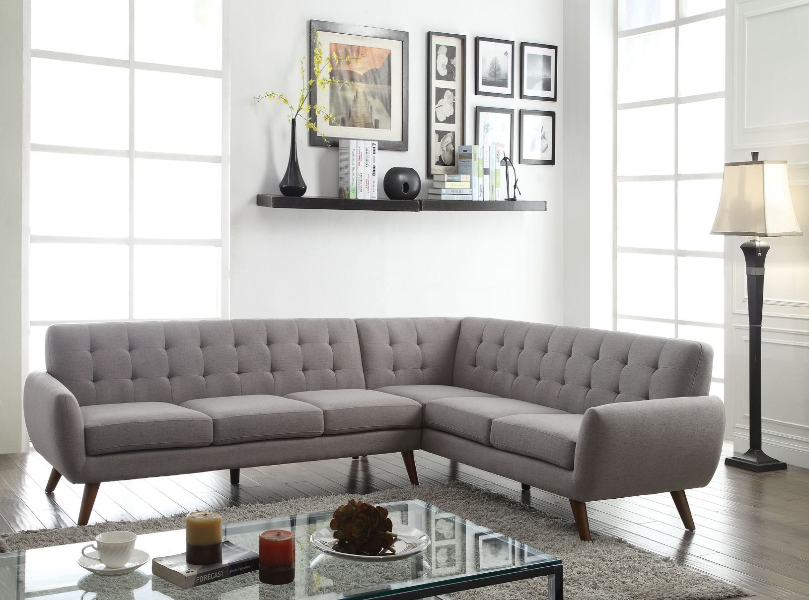 Essick - Sectional Sofa - Light Gray Linen - Urban Living Furniture (Los Angeles, CA)