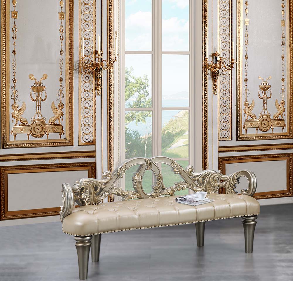 Danae - Bench - Champagne & Gold Finish - Urban Living Furniture (Los Angeles, CA)